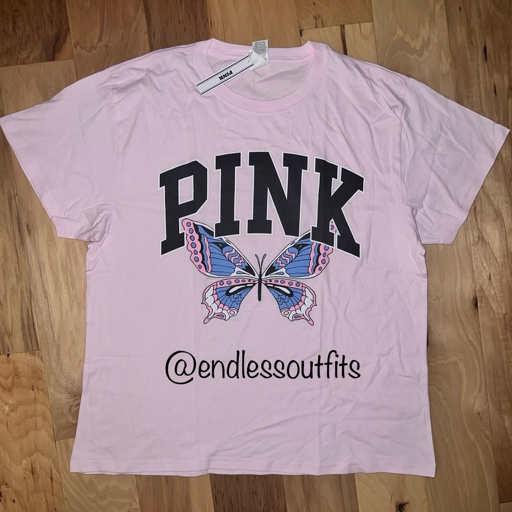 VS PINK BUTTERFLY PINK LIMITED EDITION TEE IN PINK TULIP